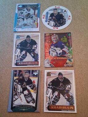 Nikolai Khabibulin Hockey Card Lot - Black & White Goalie Set